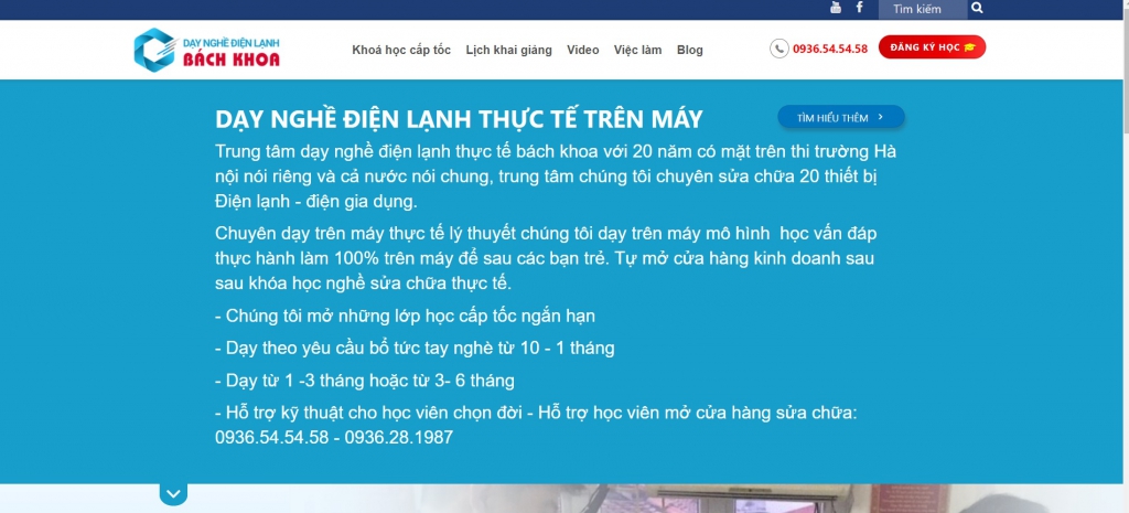 đào tạo sửa chữa 20 thiết bị Điện lạnh - điện gia dụng.